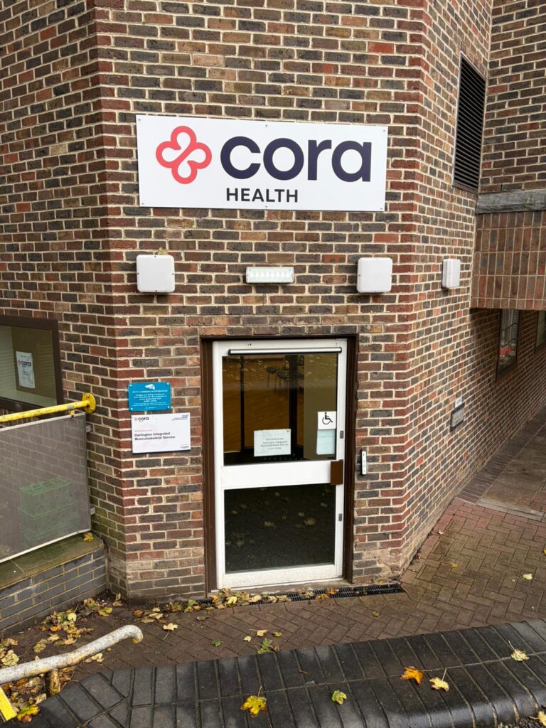 A photo of the entrance to Cora Health at the Dolphin Centre