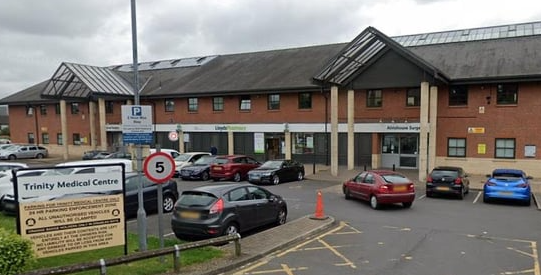 A photo of the outside of Trinity Medical Centre