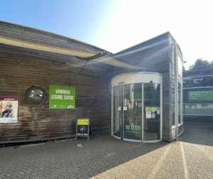 A photo of the outside of Windrush Leisure Centre