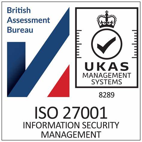 ISO 27001 certified. Information Security Management.