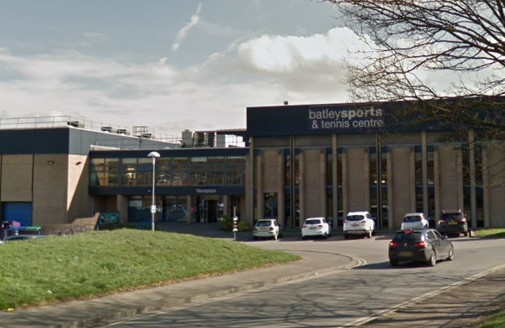 A photo of the outside of Batley Sports & Tennis Centre
