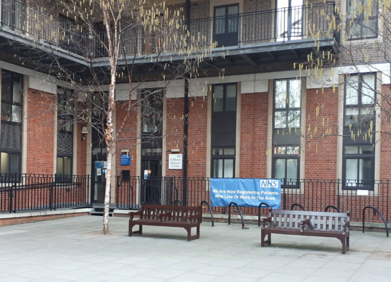 A photo of the outside of Millbank Medical Centre